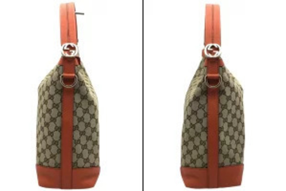 Gucci Shoulder Orange Crossbody GG Handbag Bag Canvas Beige - Picture 4 of 13